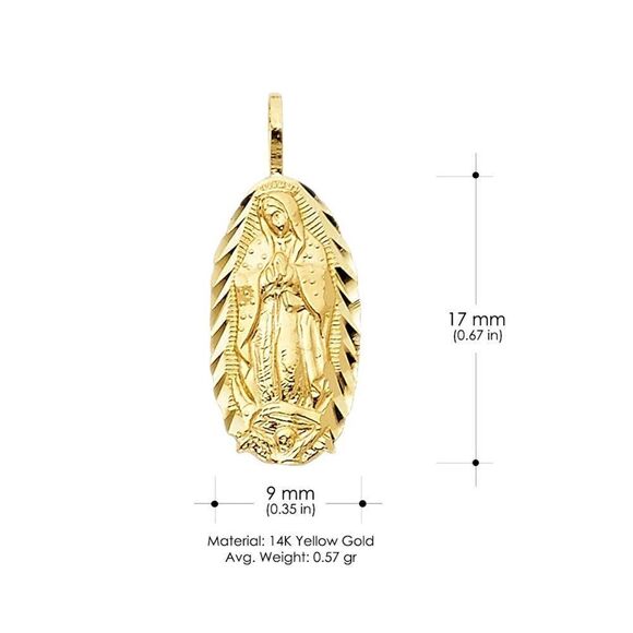 Guadalupe Virgin Mary 14k Solid Gold Pendant | perfect gift | faith | Guadalupe - Picture 14 of 14